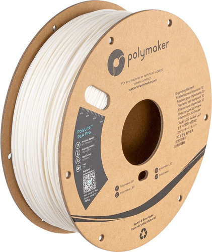 Filamento Polymaker Polylite Pla Pro 1.75mm 1kg Profesional Color Blanco