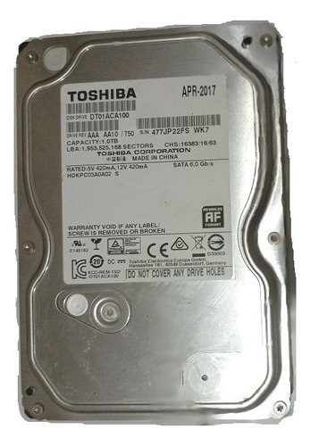 Disco Rígido Toshiba 1tb Dt01aca100 - Usado