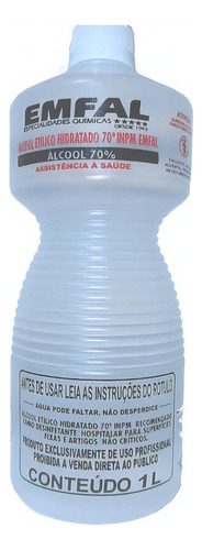 Alcohol hidrolizado hospitalario, antibacteriano, 70%, 1 l, Cx con 2