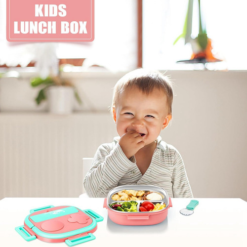 Caja Bento Infantil De Acero Inoxidable, A Prueba De Fugas,