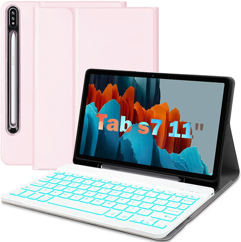 Funda De Teclado Para Galaxy Tab S7 De 11 In (2020), Rosa