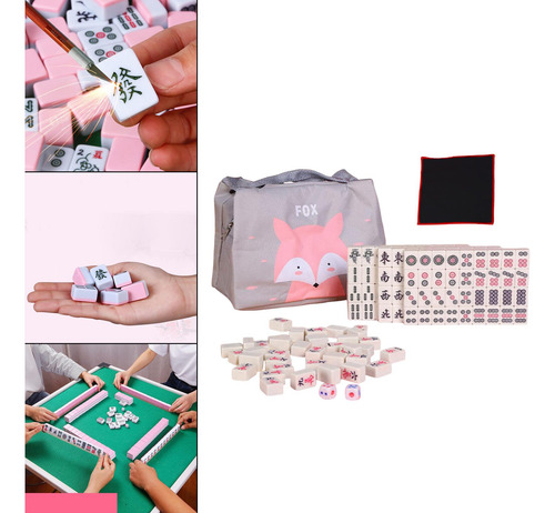 Juego De Mahjong De Viaje Portátil Con Caja De Amarillo