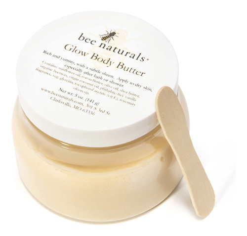 Bee Naturals Glow - Mantequilla Corporal De 5 Onzas, Rica E.