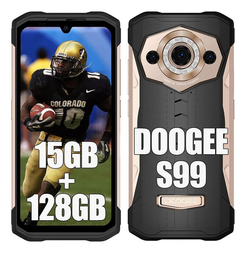 Doogee S99 15gb+128gb 6.3  Fhd+ 6000mah Battery Cámara Triple De 108mp, Visión Nocturna De 64mp Nfc, Otg Smartphone- Dorado