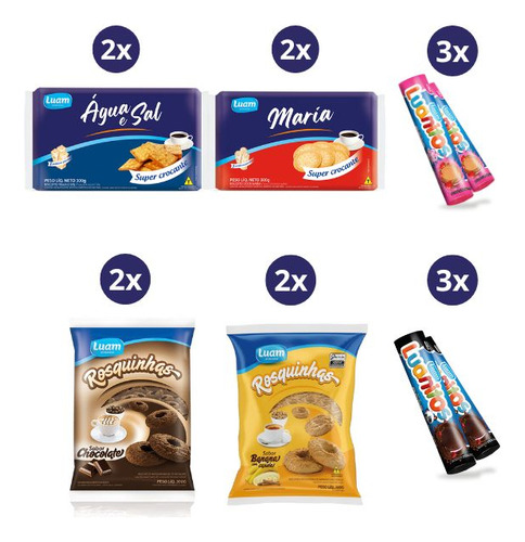Kit Biscoitos Sortidos C 14 Unidades Para Lanche Café