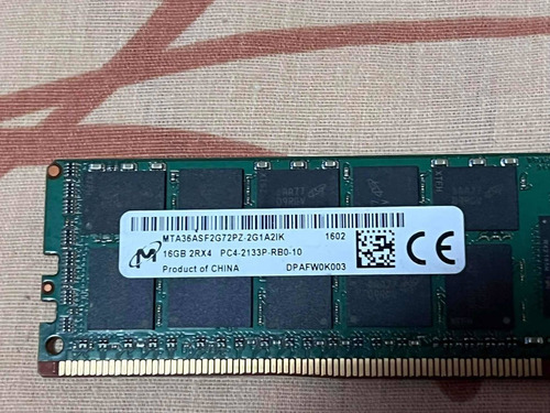 Memoria Ram Ddr4 Con Ecc 2x16 C/u, Total 32 Gb (Usado)