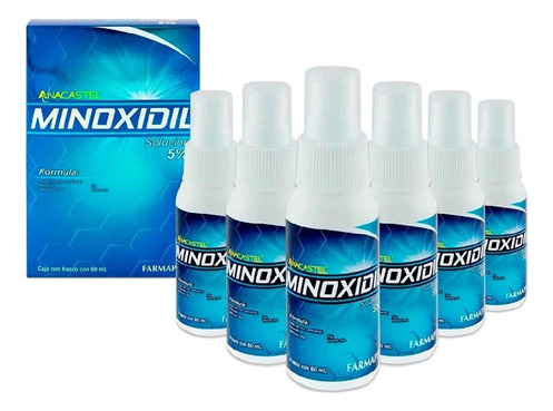 Imagen 2 de 9 de 6 Piezas De Minoxidil 5% Anacastel Liquido Acelerador De Crecimiento Y Fortalecimiento De Cabello Formula Aprobada Por Cofepris Y Fda De Estados Unidos Producto Y Marca Propiedad De Farmapiel