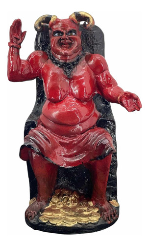 Lucifer Diablo Rojo - Sentado En Trono 26 Cm Resina + Regalo