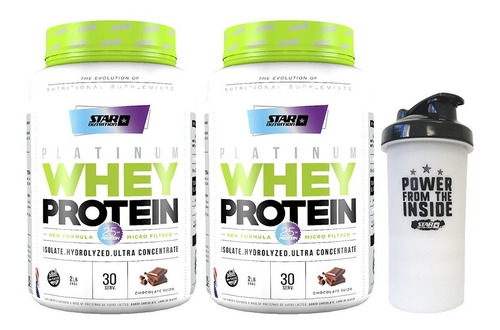 Whey Protein 2 X 2 Lb + Smart Shaker Star Nutrition