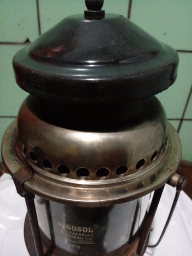 Farol Sol De Noche A Querosen Bibigas. Platiado (Usado)