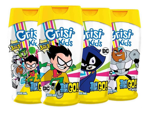 Shampoo Infantil Grisi Kids 3 En 1 Teen Titans Go! Diferentes Diseños 300ml