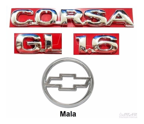 Emblemas Corsa Sedan Gl 1.6 + Mala - 1996 À 1999