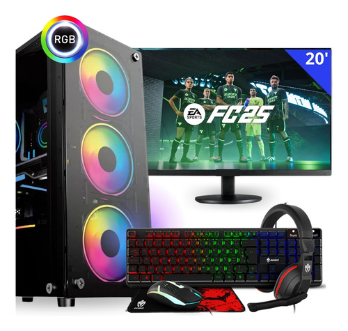 Pc Gamer I5 16gb Ddr4 Ssd 240 Placa Video 4gb Monitor E Kit