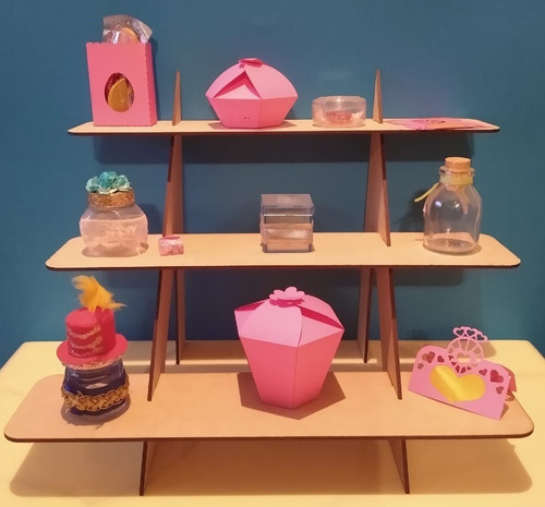 Imagen 8 de 10 de Kit Exhibidores Muebles Mesa De Dulces Candy Bar Cupcake Mdf