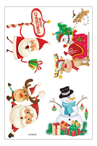 Adhesivo Navideño H Con Forma De Trineo De Renos, De Pvc, Co