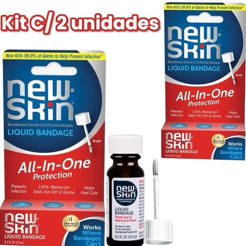 Bandaid Líquido Flexível New Skin Liquid Bandage 2 Und. 10ml