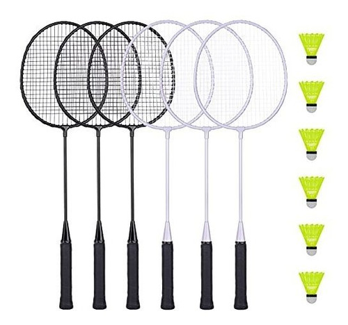 Set Bádminton 6 Raquetas+rackets+shuttlecocks