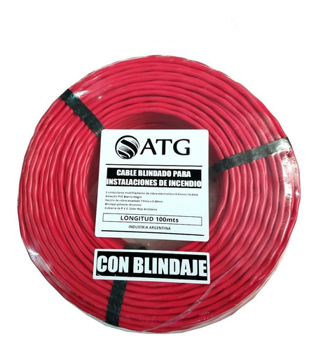 Cable Sistemas Incendio Atg 100% Cobre 2x1.35 Con Blindaje