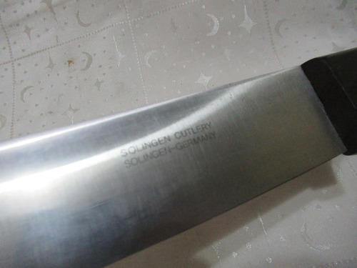 Gran Cuchillo Acero Alemán Solingen Cutlery Germany (15650) Plateado (Usado)