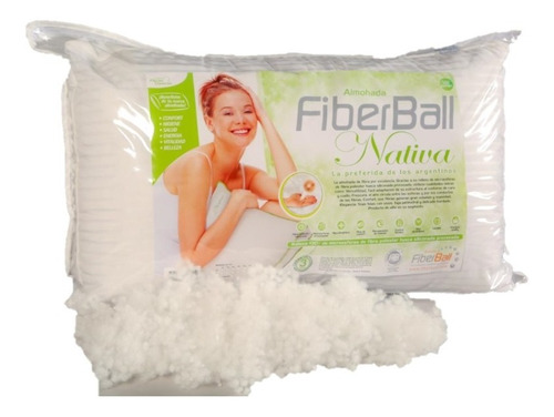 Almohada Fiberball Nativa Tela Percal 100% Siliconada Oferta