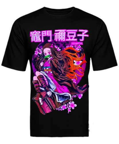 Playera Demon Slayer Nezuko Fluorescente Neón Con Luz Negra