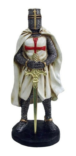 Estátua Ordem Cavaleiros Templários Cruz Vermelha Medieval 