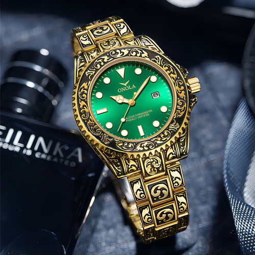 Reloj De Cuarzo Luminoso Impermeable Onola Man Color del fondo Verde