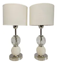 Comprar 2 Veladores De Mesa Platil 2 Esferas Vidrio Y Ceramica