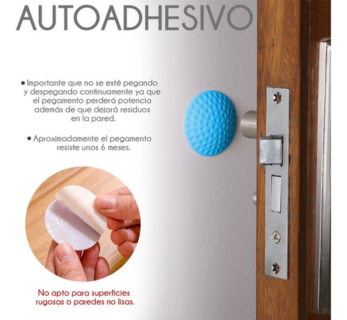 N Pack 10 Tope Puerta Silicón Suave Autoadherente Pared