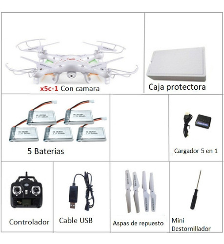 Drone Syma X5c-1 Fly More Combo Camara Bateria Cargador