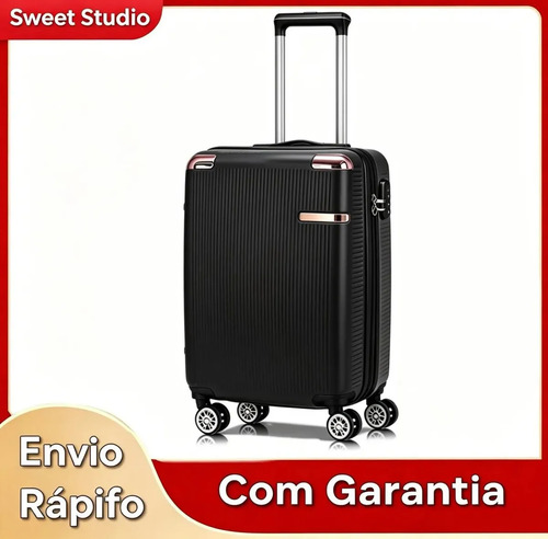 Mala de Bordo Rígida ABS Preto Sweet Studio com Rodas Duplas 360° para Viagem