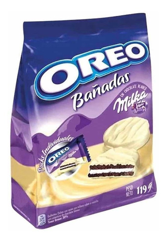 Galletita Oreo Bañadas Chocolate Blanco Milka 119g Capsuland