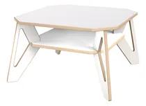 Comprar Mesa Ratona Para Living, Moderna, Patas Triangulares, Blanca