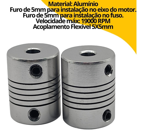 Acoplamento Flexivel 5mm Impressora 3d Nema 17 - Reprap Cnc