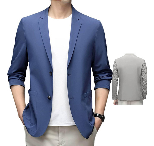 Chaqueta De Traje Ligera De Verano Para Hombre, Seda