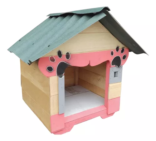 Casas Para Perros 60x50cm En Madera más Colchoneta y Nombre