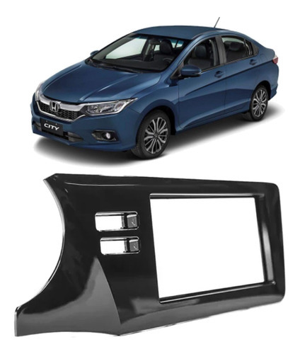 Moldura Painel 2din Honda City 2015 A 2018 Black Piano