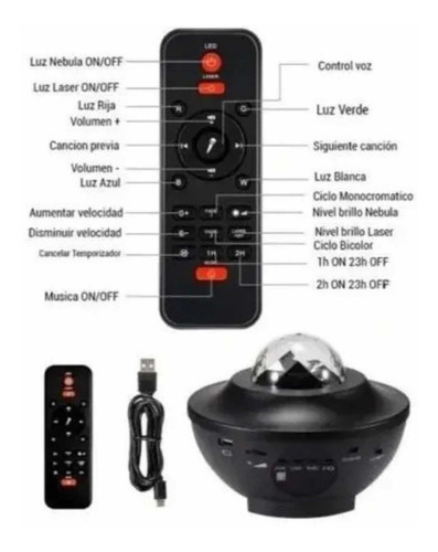 Proyector Led Universo Estrellas Galaxia Bluetooth Parlante