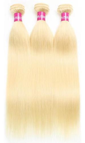 Cabelo Humano Natural Na Tela Cabelo Loiro Liso 50cm 100g