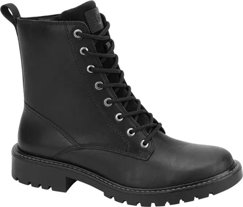 Bota Flexi Dama Militar Piel Vacuno 1097333 Agujetas Tacón 