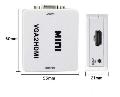Conversor Convertidor Adaptador Vga A Hdmi Audio Cable Usb