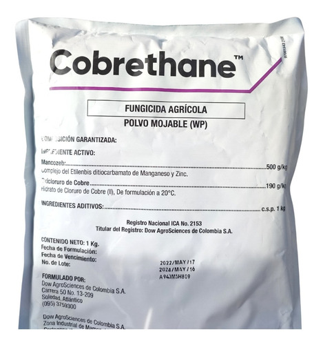 Cobrethane Control De Hongos  Oxicloruro De Cobre + Mancozeb