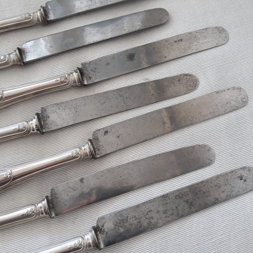 7 Facas Para Jantar Contrastadas Anos 1930 Vintage