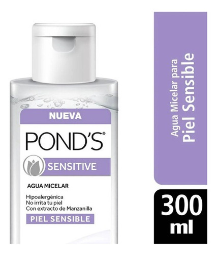 Agua Micelar Pond´s Piel Sensible Hipoalergénica 300ml