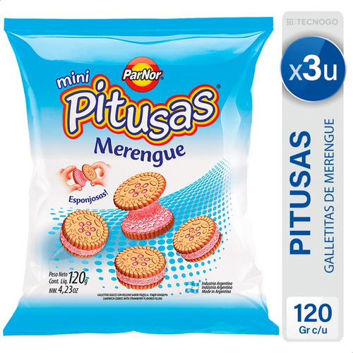 Galletitas Pitusas Merengue Esponjosas Dulces - Pack X3