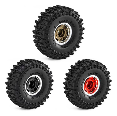 4 Piezas De Ruedas Y Neumáticos De Coche Rc De Negro
