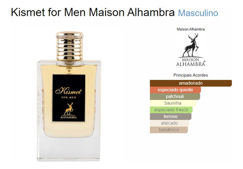 Perfume Maison Alhambra Kismet For Men Masculino 100ml