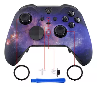 Carcasa Y Anillos Para Control Xbox One Elite Galaxia Nebula