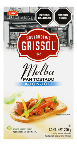 Pan Tostado Dare Melba Con Ajonjoli 200g