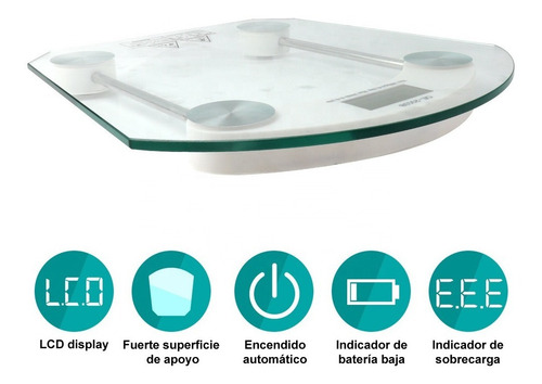 Imagen 4 de 9 de Balanza Electronica Digital Hasta 150 Kg Pettish Online